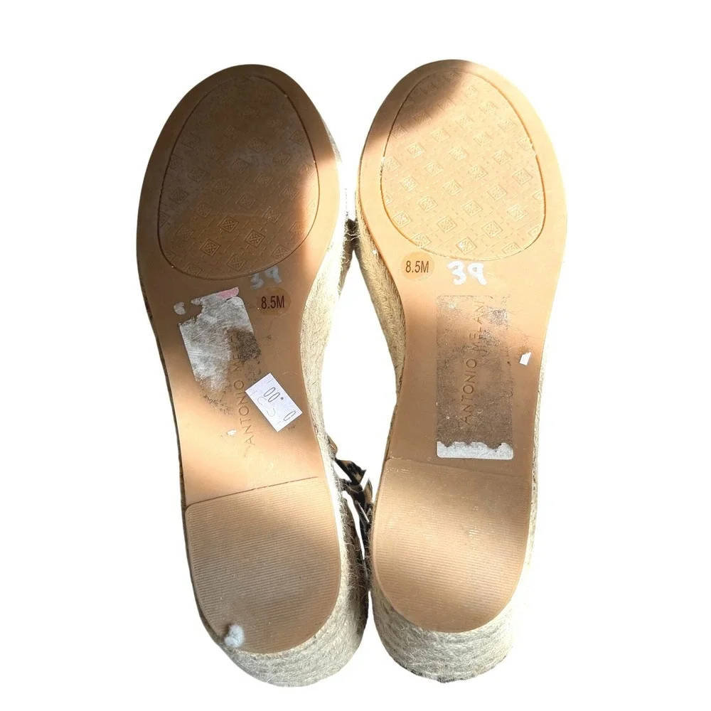 Antonio Melani Wedge Leopard Calf Hair 8.5 Brown Women‎ Espadrille Platform